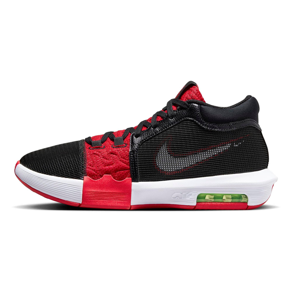 Nike Lebron Witness 8 Basketball Shoes (FV0400-001, Black/University RED/Lime Blast/White) Size 13