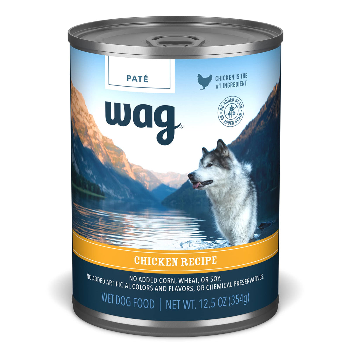 Amazon Brand - Wag Pate Canned Dog Food, Chicken Recipe, 12.5 Ounce (Pack of 12)