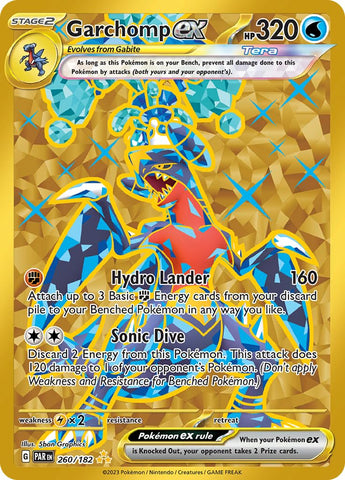 Pokemon -Garchomp ex 260/182 - Paradox Rift - Hyper Rare - Gold Foil - Single Card