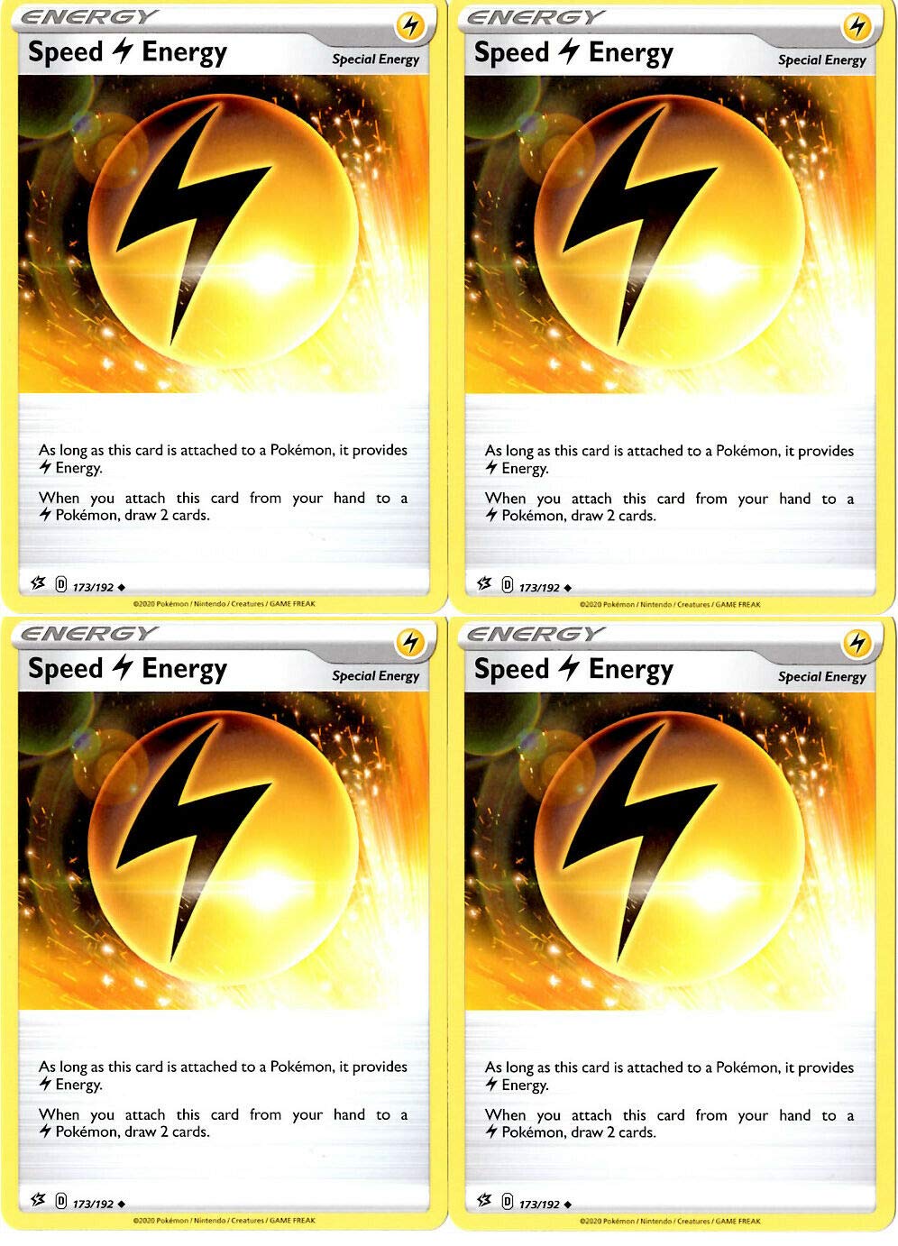 Pokemon - Speed L Energy - Rebel Clash x4 Card Playset - 173/192 Uncommon