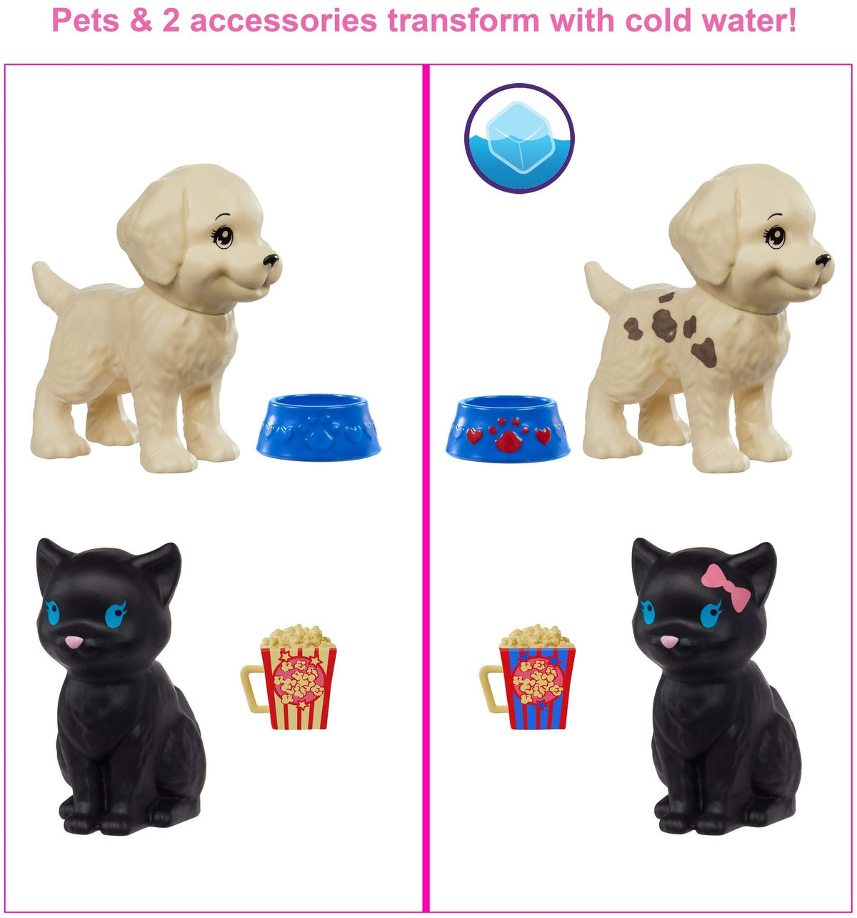 BarbieÃ‚Â® Color RevealÃ¢â€žÂ¢ Doll Set with 25 Surprises Including 2 Pets & Day-to-Night Transformation: 15 Mystery Bags Contain Doll Clothes & Accessories for 2 Looks; Water Reveals Look of Metallic Doll