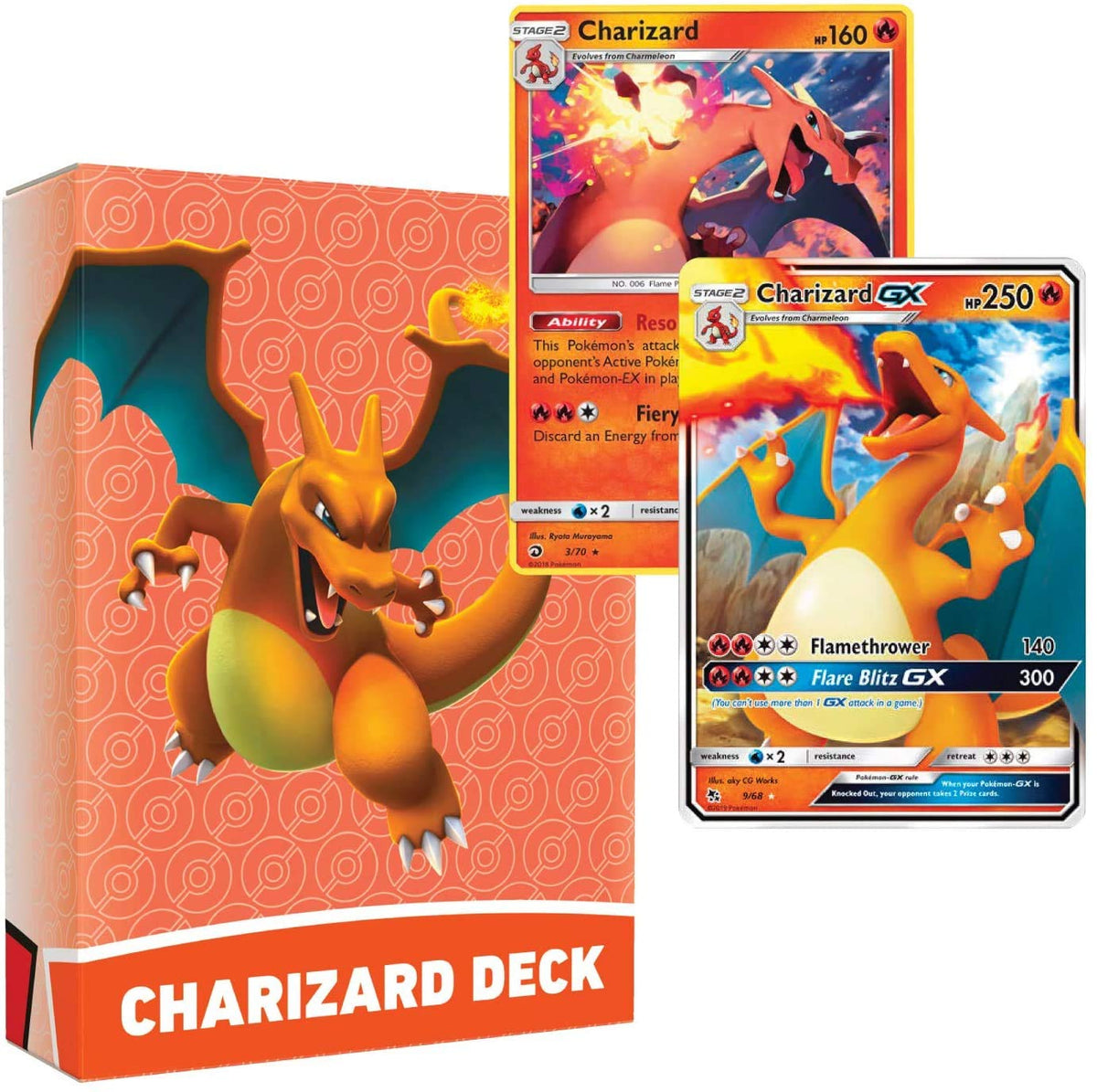 Pokemon Charizard Deck | Ready to Play 60 Card Starter Deck | Includes Charizard GX | Perfect for Beginners Charizard Theme Deck |