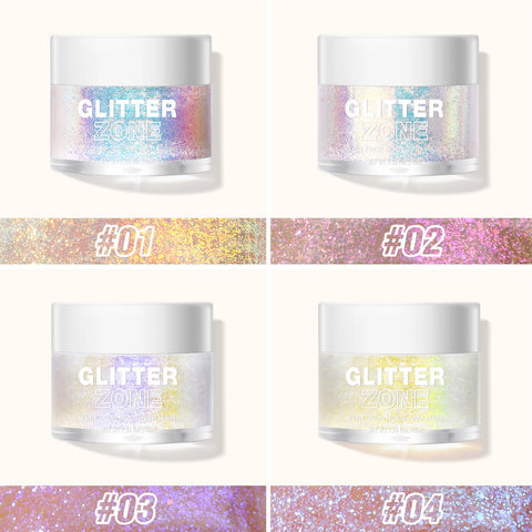 Body Glitter Gel,Holographic Face Glitter Gel for Body,Hair, Nail,Eyeshadow Glitter Makeup,Long Lasting Liquid Sequins Glitter for Festival Rave Party Accessories - 02 Sparkling Pink