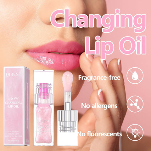 Sulily Magic Color Changing Moisturizing Lip Glow Oil,Plumping Glimmer Big Brush Color Changing Lip Oil,Long Lasting Nourishing Lip Glow Oil Non-sticky Fresh Texture Lip Gloss Lip Balm