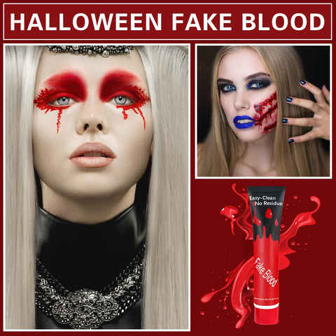 Fake Blood Cream Realistic Effects Fake Blood Makeup Washable Fake Blood for Scar Wound and Clothes Halloween Sfx Makeup Zombie Makeup Vampire Makeup