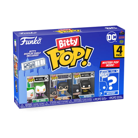 Funko Bitty Pop! DC Mini Collectible Toys 4-Pack - The Joker, Batgirl, Batman & Mystery Chase Figure (Styles May Vary)