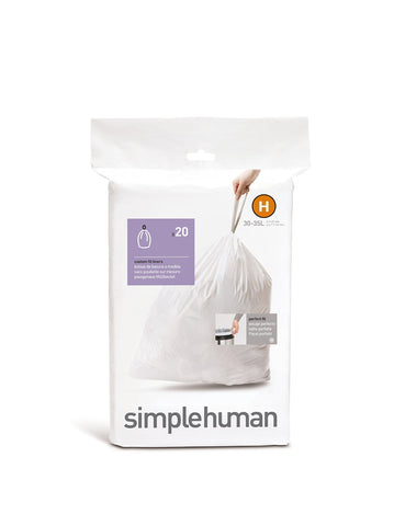 simplehuman - code H, custom fit bin liners, 20 pack