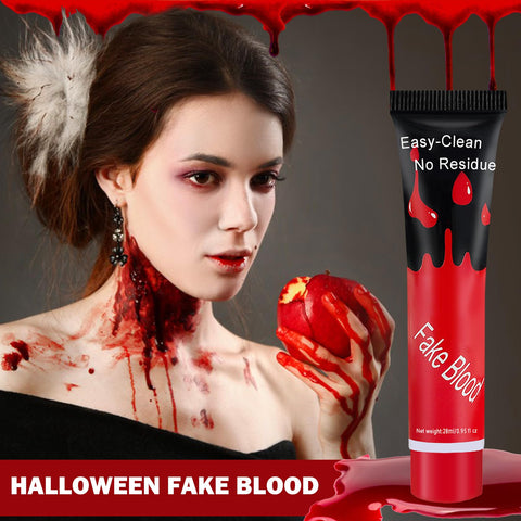 Fake Blood Cream Realistic Washable Fake Blood for Clothes Mouth Eyes,Halloween Zombie Vampire Clown Costume Cosplay Fake Blood Makeup