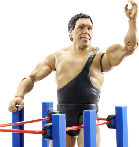 WWE Wrestlemania Moments Andre The Giant 6 inch Action Figure Ring Cart with Rolling WheelsCollectible Gift for WWE Fans Ages 6 Years Old and Up