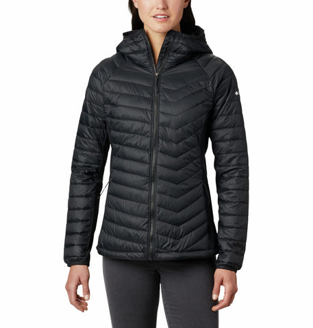 Columbia Women's Powder Pass Hooded Jacket Hooded Puffer Jacket, Black, Size M