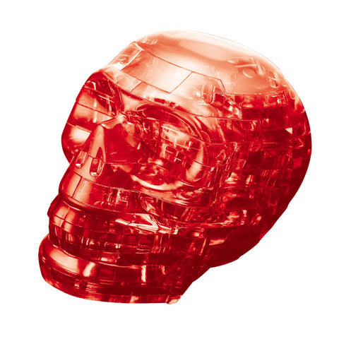 BePuzzled Original 3D Crystal Jigsaw Puzzle - Skull DIY Assembly Brain Teaser, Fun Model Toy Gift Decoration for Adults & Kids Age 12 and Up, Red, 48 Pieces (Level 2)