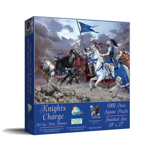 SUNSOUT INC - Knights Charge - 1000 pc Jigsaw Puzzle by Artist: Nene Thomas - Finished Size 20" x 27" - MPN# 67776