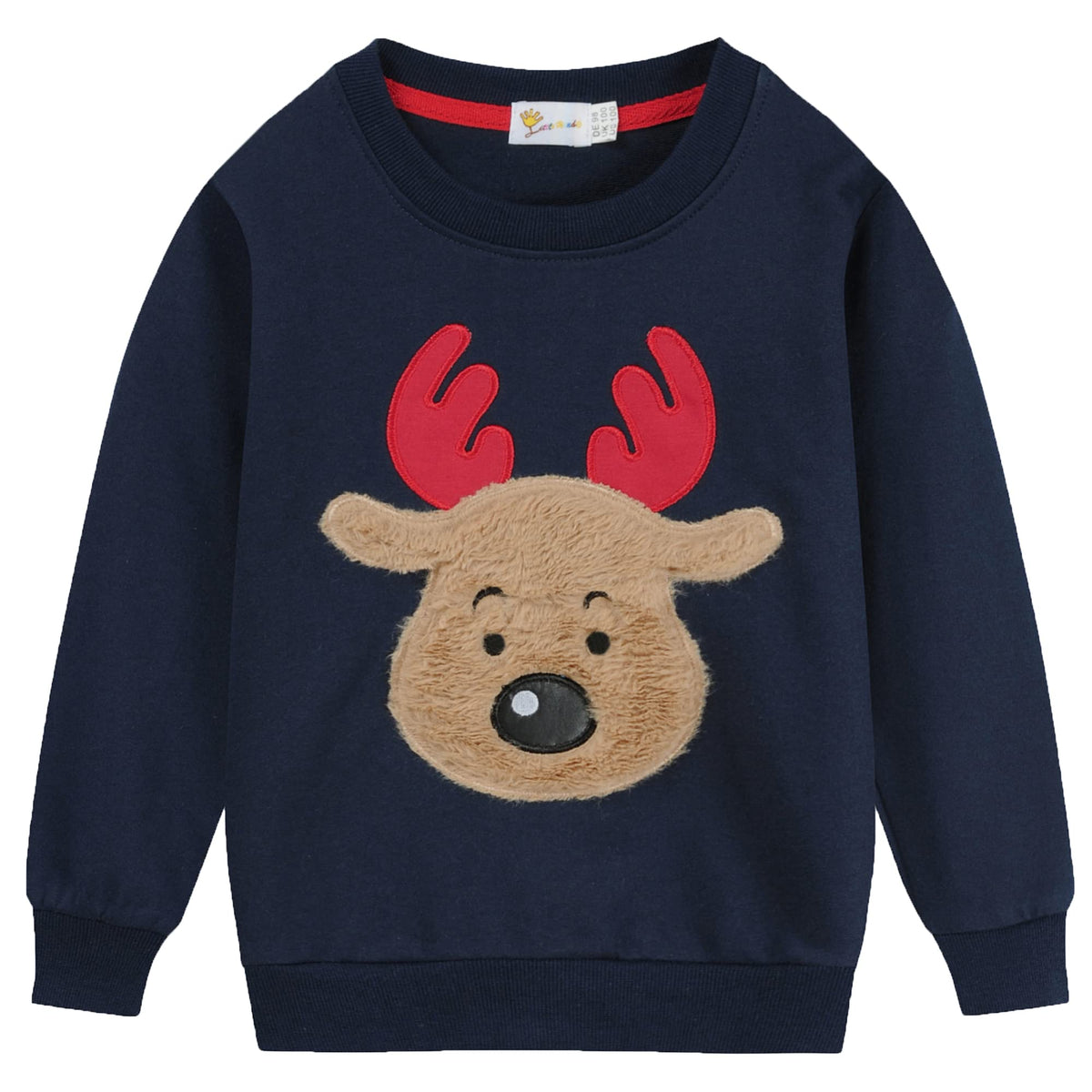 Little Hand Christmas Boys Jumper Reindeer Toddler Casual Clothes Gifts Xmas Sweatshirt Long Sleeve Cotton Shirt Age 6-7 Years