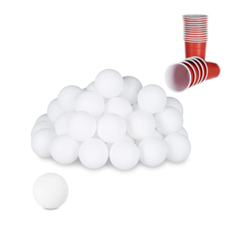 Relaxdays GmbH 10021524 Beer Pong, Pack of 48, Table Tennis, Adult Drinking Game, Shot Balls, Plain