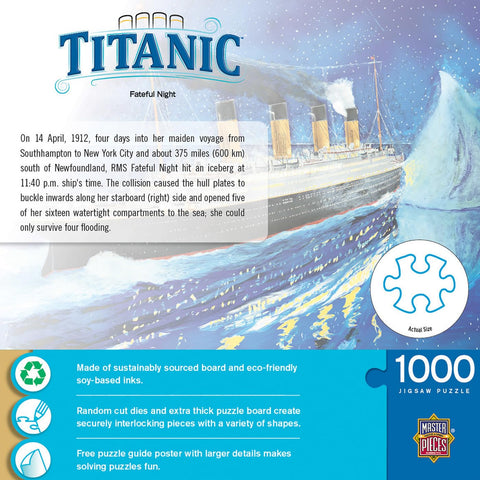 MasterPieces 1000 Piece Jigsaw Puzzle for Adults, Family, Or Youth - Titanic Fateful Night - 19.25"x26.75"