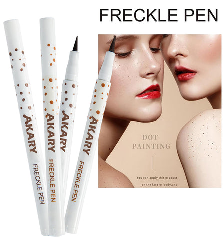 AKARY Freckle Pen Professional Lifelike Face Concealer Point Out Natural Waterproof Longlasting Soft Artificial Freckles Fine Makeup Freckle Pen Life Face Decoration (#02 Natural coffee)