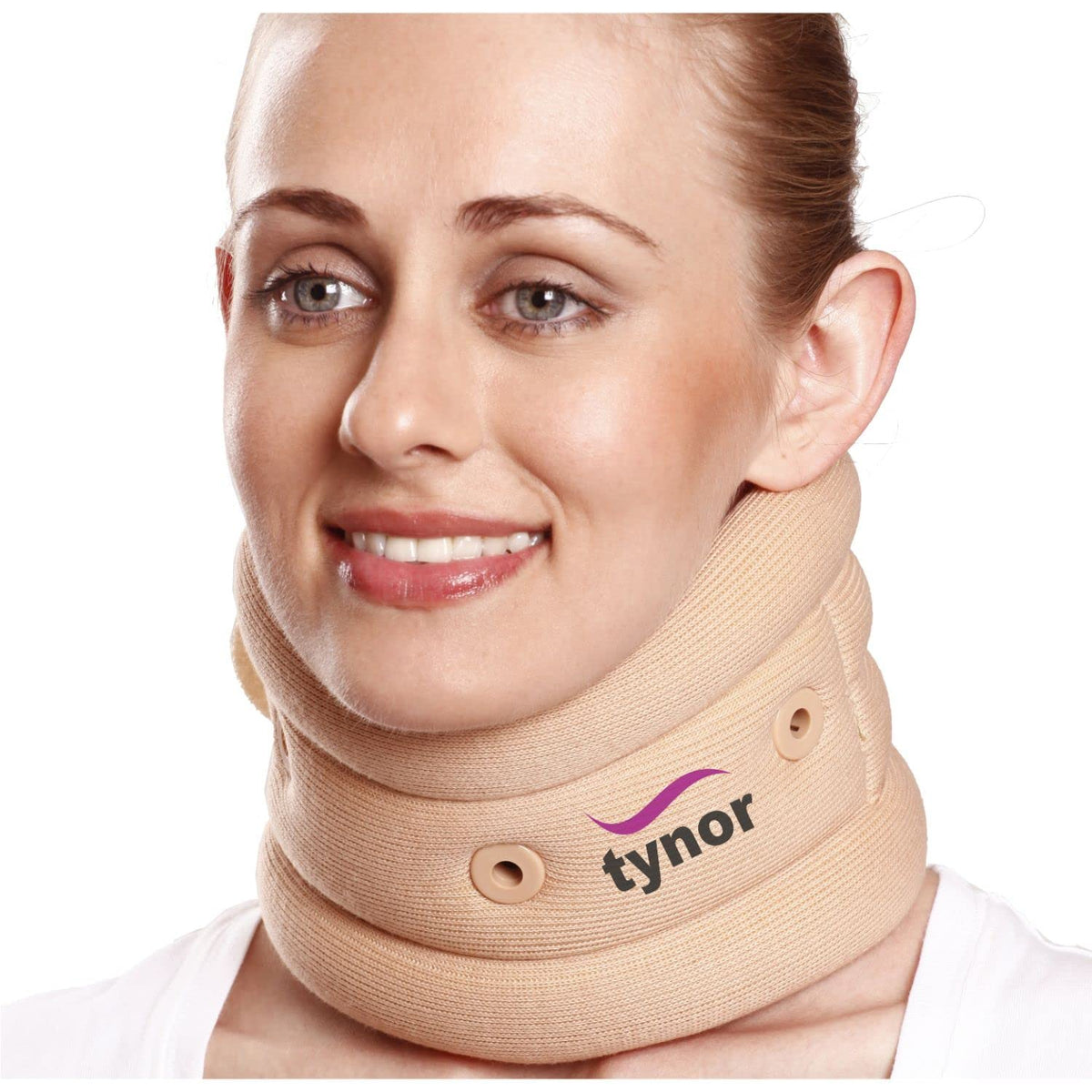 Tynor Cervical Collar Soft with Support, Beige, Small, 1 Unit