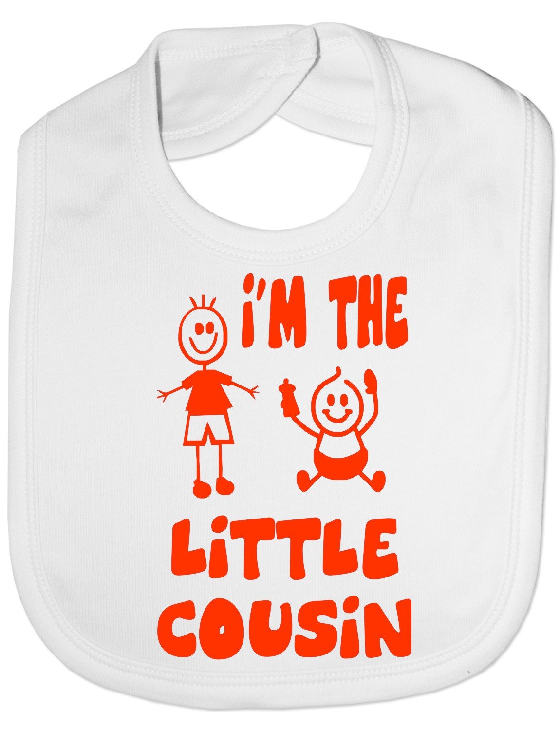 Print4U Im The Little Cousin Funny Baby Feeding Bib Gift White