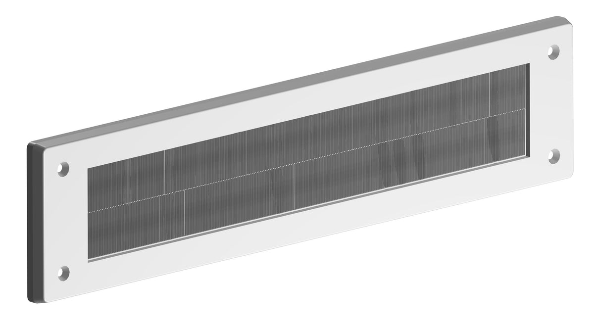 STORMGUARD 06SR0150000W Internal PVC Letter Box Brush Cover-White, Aluminium, External dimentions 335mm x 75mm Aperture 279mm x45mm, White