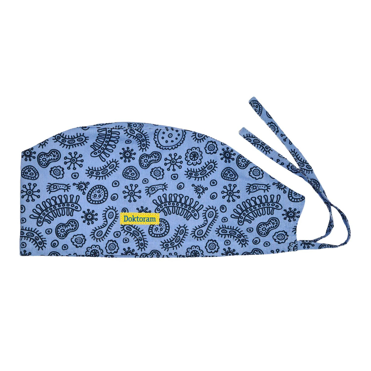 Blue Scrub Cap with Microbes Design - Comfortable and Durable for Healthcare Professionals