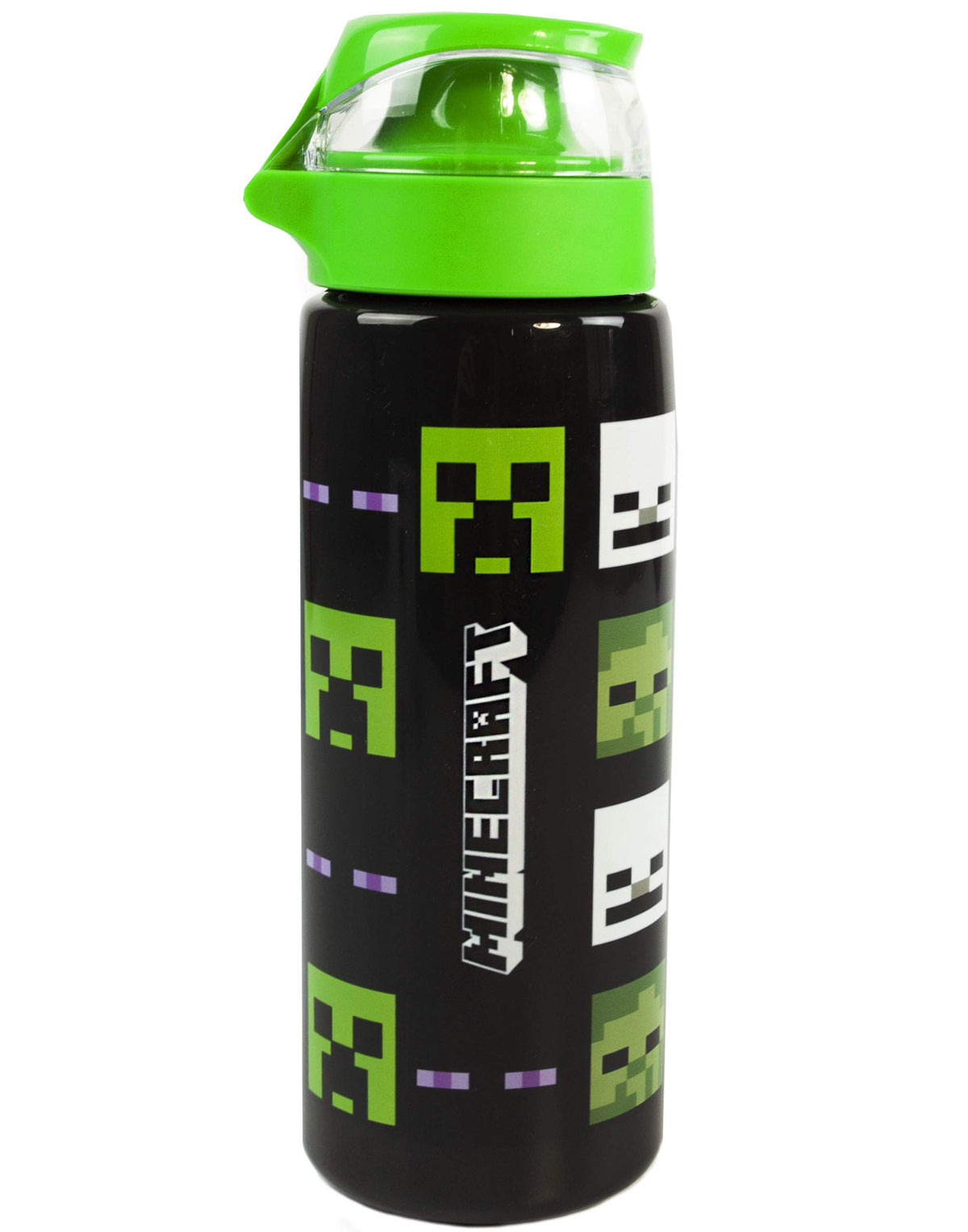 Minecraft Water Bottle Sports Kids Creeper Zombie Transparent Black C25oz