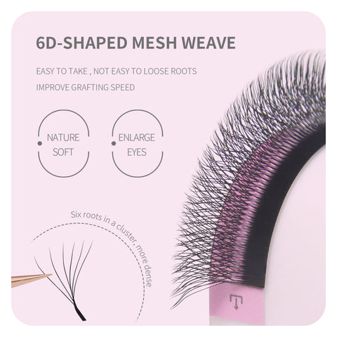 ANNAFRIS 6D Premade Fan W Shape Eyelash Extensions 0.07 D Curl 8-15mm Mix Volume Self Fanning False Lashes Makeup Supplies Professional Use Lash Extension(0.07 D, 8-15mm Mix)