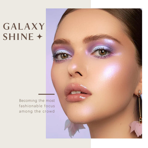 HOSAILY 8 Colors Face Highlighter Makeup Palette Diamond Glitter iluminadores de maquillaje, Intense-Color Chameleon Eyeshadow Rainbow Shimmer Highlighter Metallic Contour Bronzer Palette