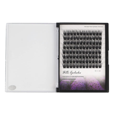 Dedila 96pcs Wide Stem Dramatic Volume Eye Lashes Extensions D Curl Black Soft Individual False Eyelashes Cluster Makeup Toos (10mm)