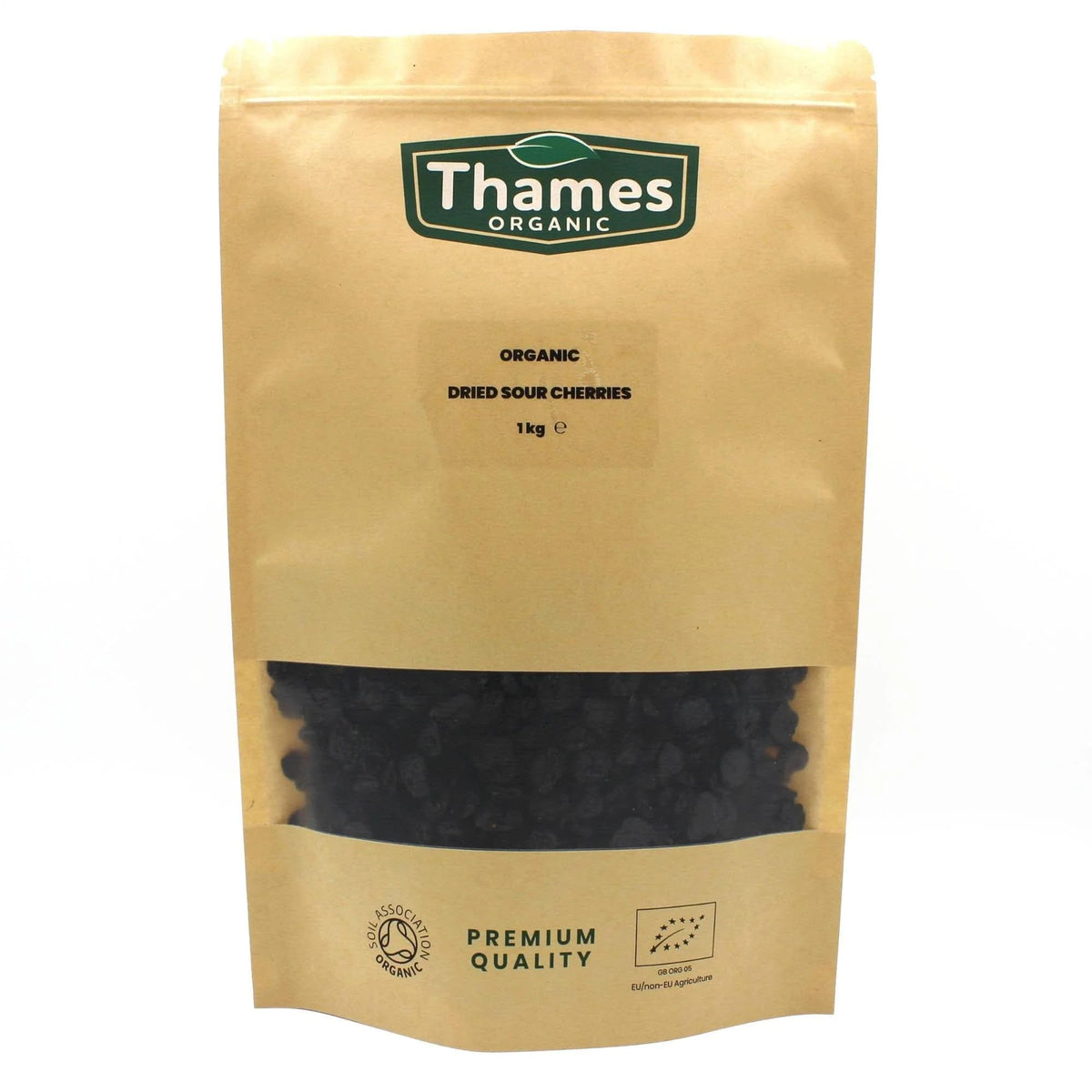 Organic Dried Sour Cherries Pitted, Sun Dried, Tart Cherry - No Additives, No Preservatives, Unsulphured, Vegan, GMO Free - All Natural - Thames Organic 1kg