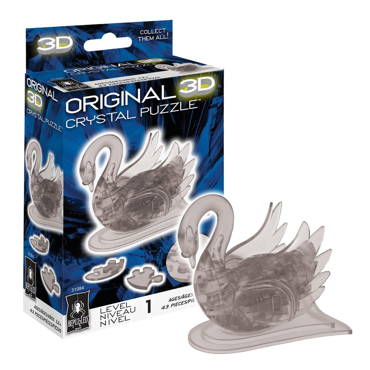 BePuzzled | Swan Original 3D Crystal Puzzle, Ages 12 and Up