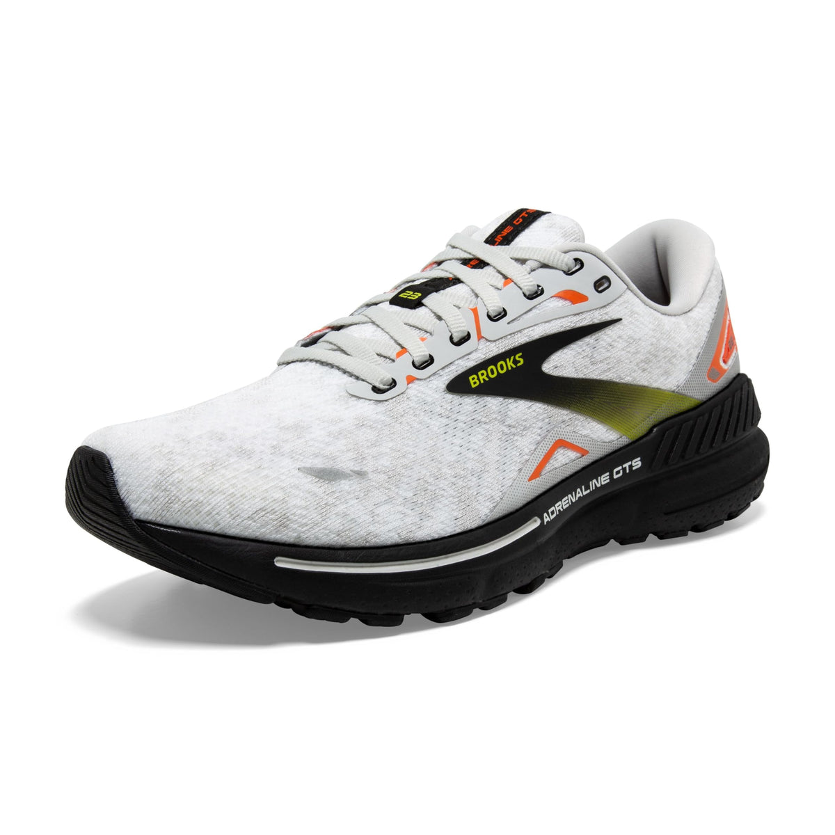 Brooks Menâ€™s Adrenaline GTS 23 Supportive Running Shoe - Oyster/Black/Red Orange - 13 Medium