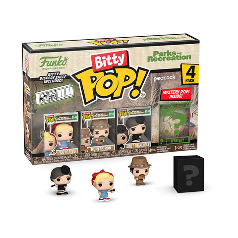 Funko Bitty Pop!: Parks and Recreation Mini Collectible Toys 4-Pack - Leslie The Riveter, Hunter Ron, Janet Snakehole, & Mystery Chase Figure (Styles May Vary)