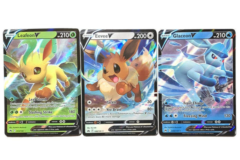 Eevee V Leafeon V Glaceon V - Crown Zenith Pokémon Card Set - 108/159 013/159 038/159