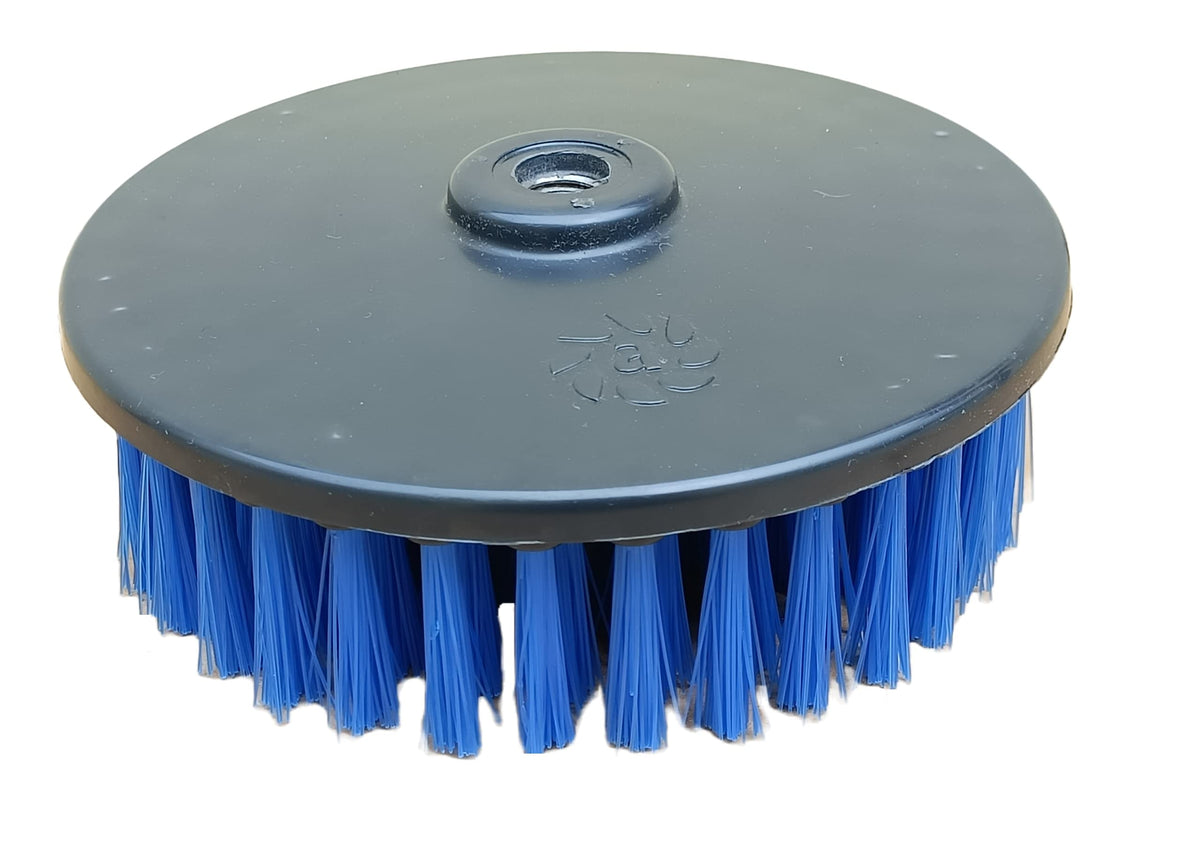 Ambikabrush Cleaning Disc Pad for Polisher, Angle Grinder, Buffer with M14 (Brush 6.5 Inches Blue-Medium Hard)