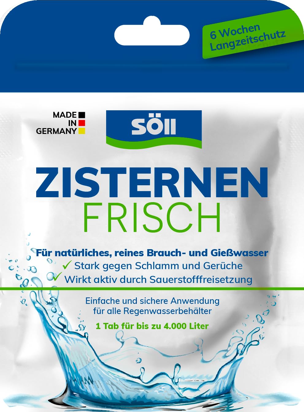 Söll Spring Zisternenfrisch for Water Purifier Water Butt Cleaner, Blue, 1.5 x 14.5 x 12.5 cm