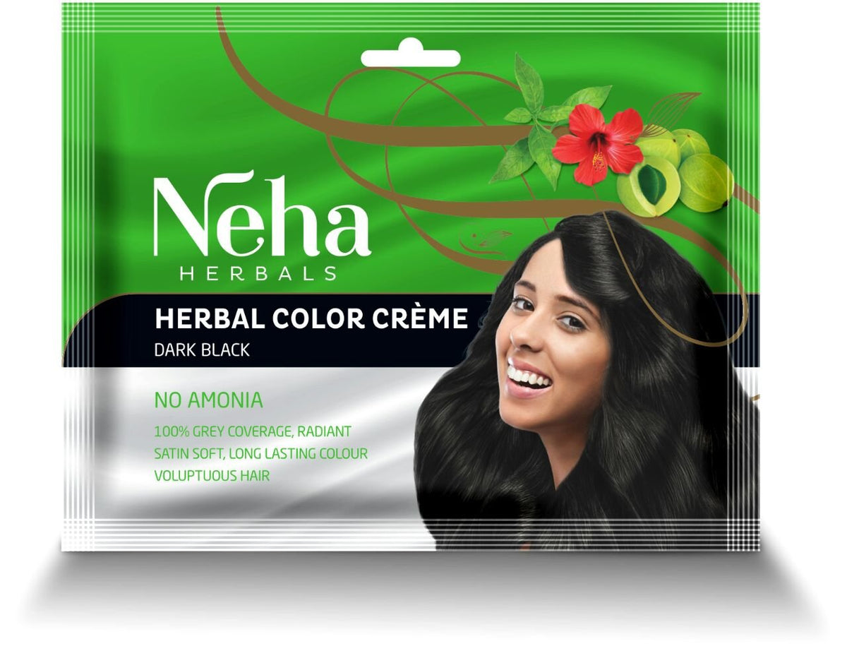 NEHA HERBAL COLOR CRÃˆME NATURAL BLACK 15ML (Pack of 10)