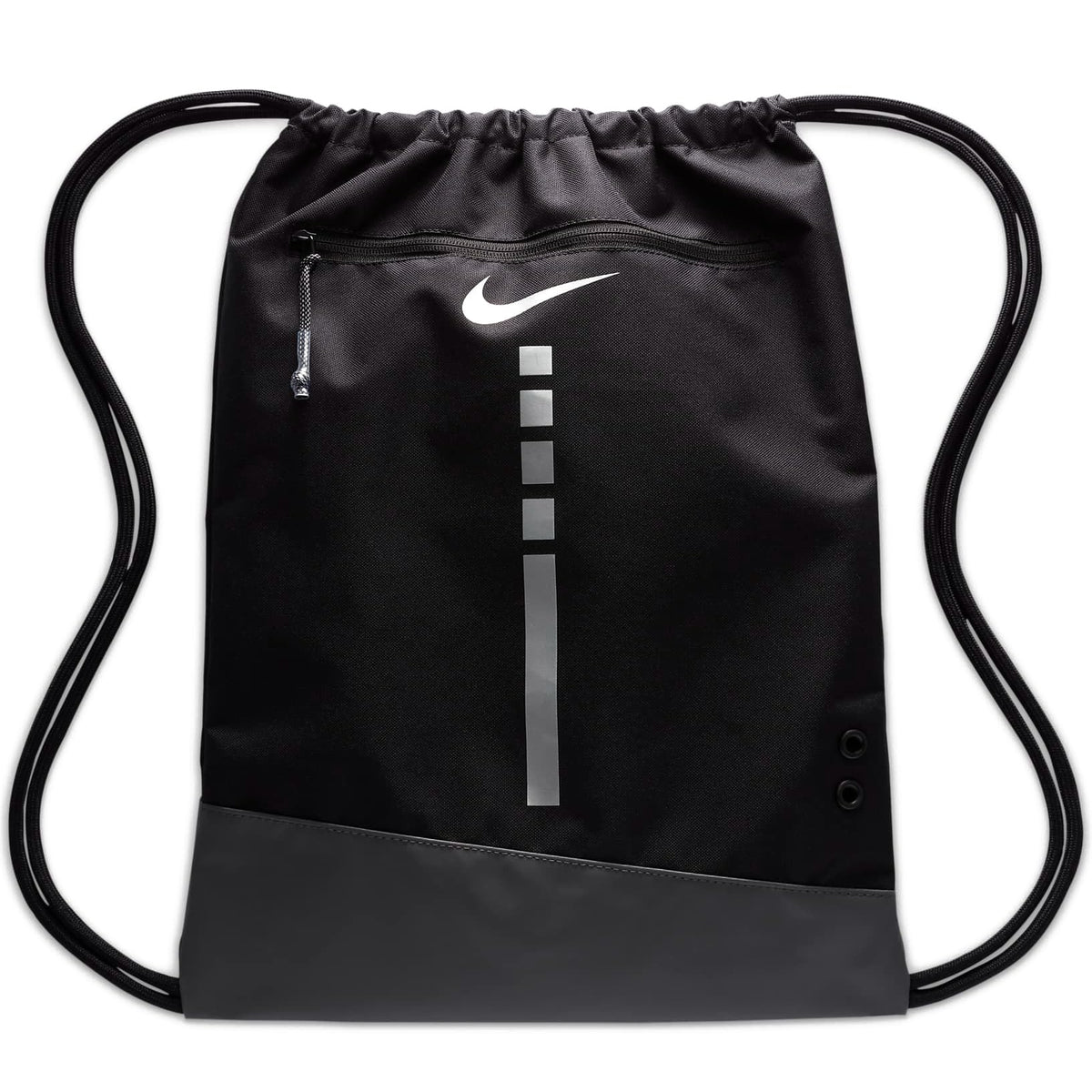 NIKE Hoops Elite Drawstring Bag (17L) DX9790-010 (BLACK/IRON GREY/METALLIC SILVER), Size ONE