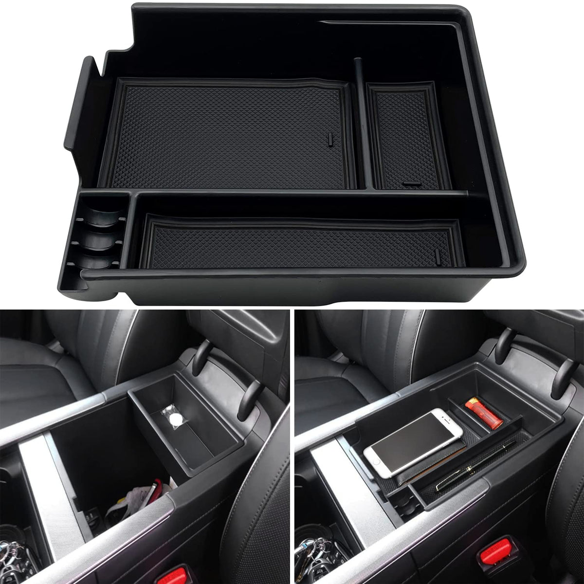 EVTIME Center Console Organizer Compatible with Hyundai Palisade 2022 2021 2020 Accessories (Black)