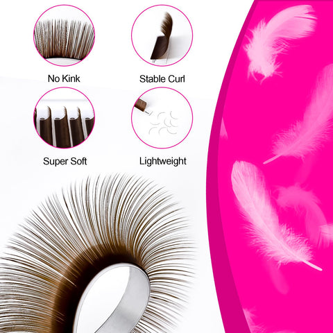 TDANCE Dark Brown Lash Extensions Colored Lash Extensions 0.03/0.05/0.07mm C/D Curl Premium Brown Lashes Salon Use Brown Eyelash Extensions(Dark Brown,0.05-D,8-15mm)