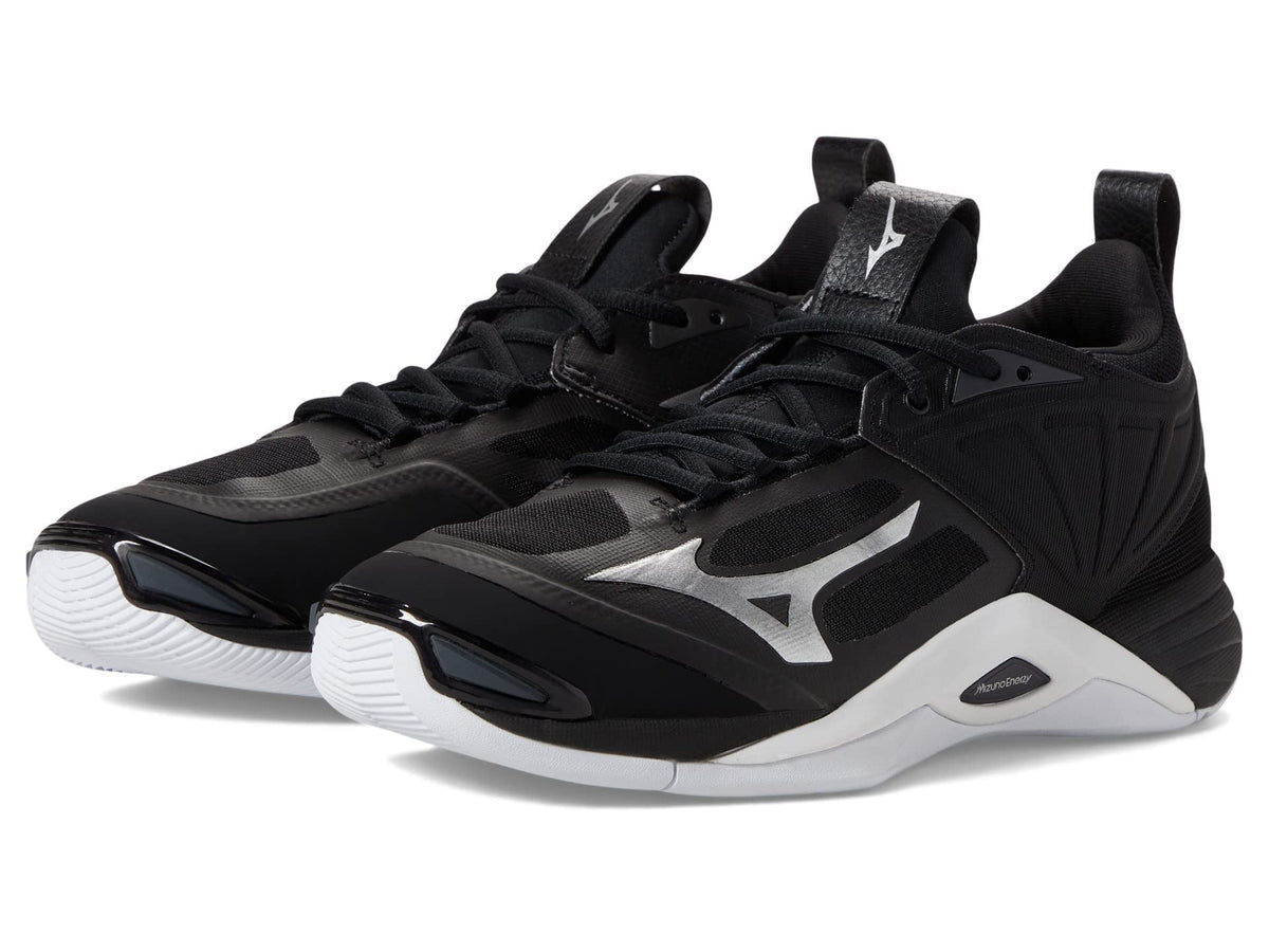 Mizuno Women's Wave Momentum 2 | Women's Indoor Volleyball Shoe | Black/Silver | US Women's 11.5