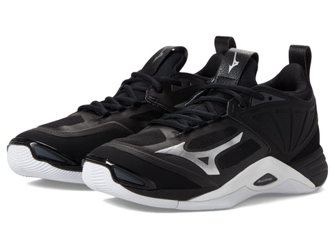 Mizuno Women's Wave Momentum 2 | Women's Indoor Volleyball Shoe | Black/Silver | US Women's 10