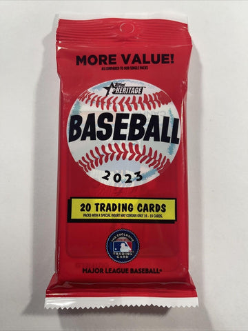 2023 Topps Heritage MLB Baseball Retail Fat Pack 20 Trading Cards Superior Sports Investments Exclusive !