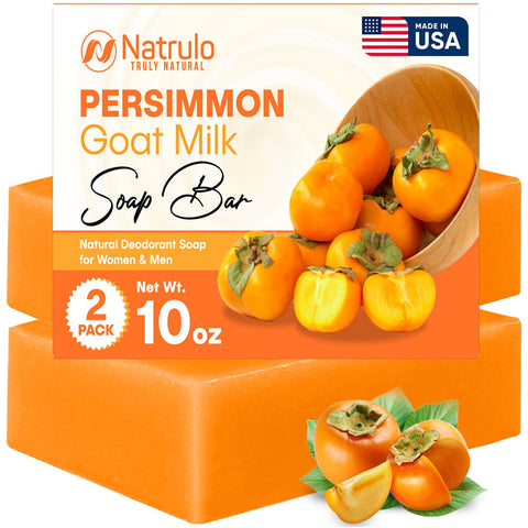 Persimmon Soap Bar for Body Odor Control - Purifying Deodorizing Body Wash with Goat Milk for Eliminating Nonenal Body Odor - Great for Skin Brightening, Natural Deodorant Soap for Men & Women