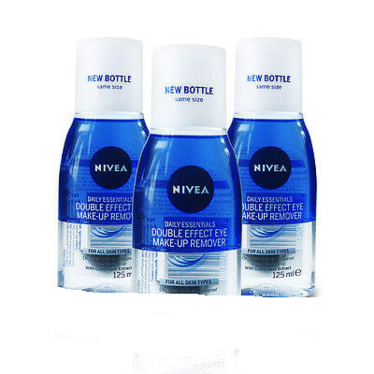 NIVEA Eye Make-Up Remover Double Effect, 125ml (Pack of 3)