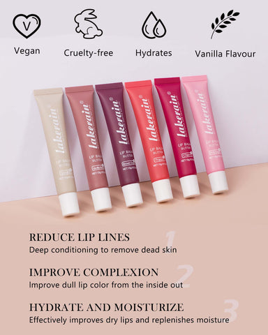 Lip Butter Balm Vanilla Pink Lip Gloss, Shea Butter Tinted Lip Balm, Lip Glowy Balm Hydrating Lip Mask, Natural Plumping Butter Lip Gloss for Dry Cracked Lips, Glossy Non-sticky Lip Care Moisturizer