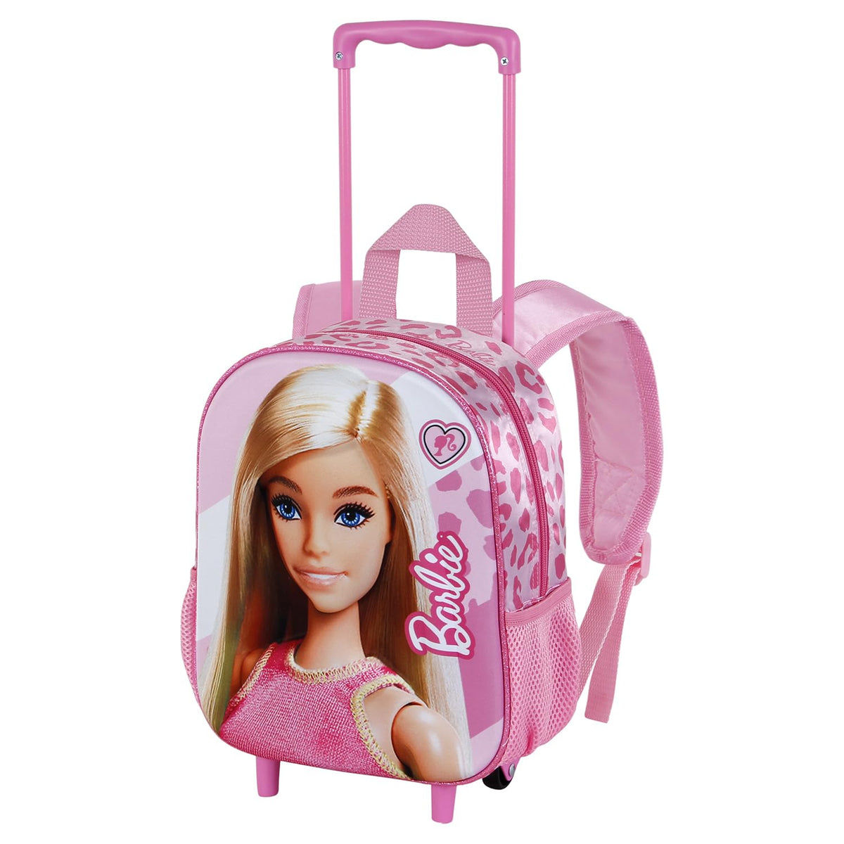 Barbie Fashion-Small 3D Backpack with Wheels, Pink, 26 x 34 cm, Capacity 12.5 L