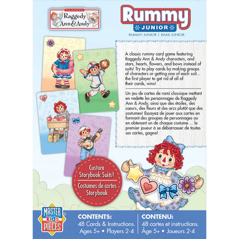 MasterPieces Licensed Kids Games - Raggedy Ann & Andy - Rummy Junior Card Game Games for Kids & Family, Laugh and Learn