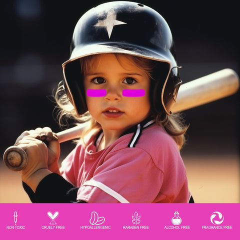 CCBeauty 2 Pack Pink Eye Black, Sweatproof Eyeblack Stick For Baseball Football Softball Lacrosse, Sports Grease Stick For Pro Performance, Game Day Cheer Playoffs Accessories for Players & Fans