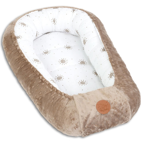 Warm Baby nest 90x50 cm - Cuddly nest Newborn nest Winter/Autumn Cocoon Baby nest Sun Light Brown