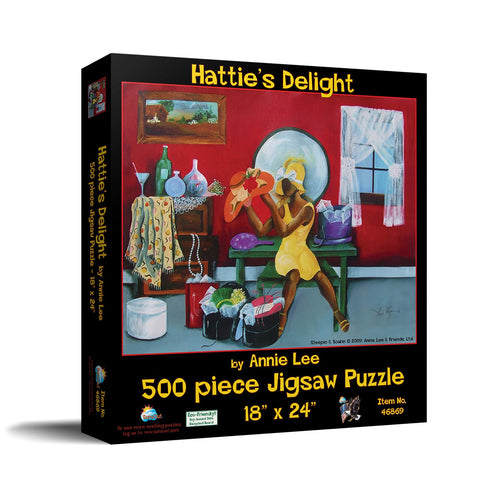 SUNSOUT INC - Hattie's Delight - 500 pc Jigsaw Puzzle by Artist: Annie Lee - Finished Size 18" x 24" - MPN# 46869